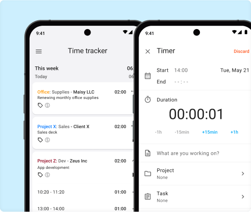 Mobile time tracking app and time tracker for Android and iPhone iPad