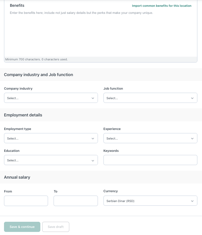 Workable software - create job