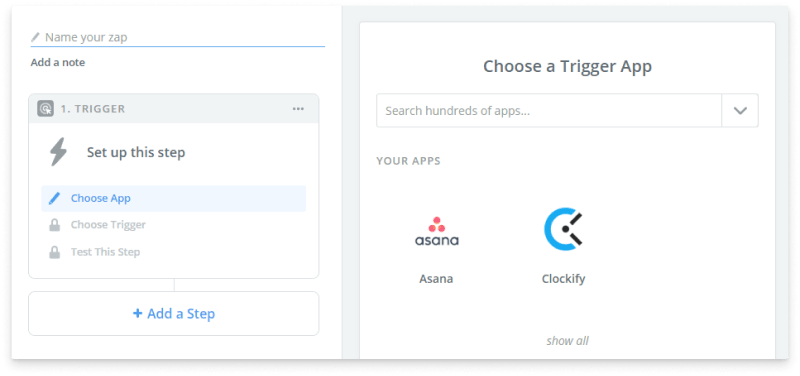 Zapier trigger (Asana)