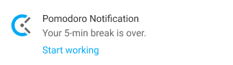 Pomodoro timer - start work notification