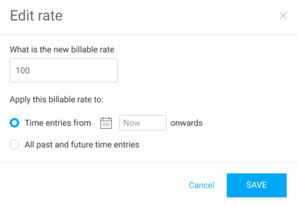 Rates in Clockify