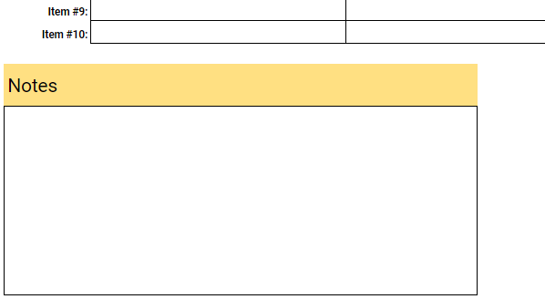 invoice templates notes